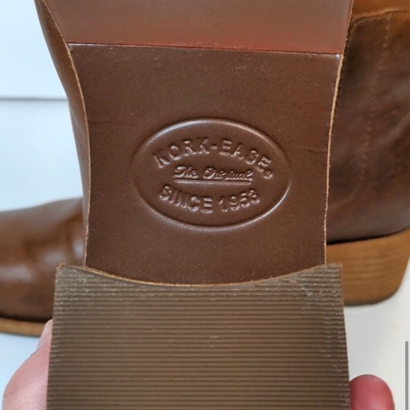 NWOT Kork-Ease Mindo Brown Leather Ankle Booties Chelsea Boots Heeled Size 10 - Picture 12 of 13